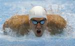 USA's Michael Phelps competes in a heat of the men's 400-meter individual medley at the 2012 Summer Olympics