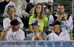 Brooklyn Decker watches her husband Andy Roddick during his match against Denis Istomin on Day 4 of the Delray Beach International Tennis Championships Delray Beach, Florida - March 1, 2012