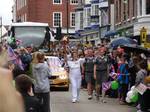 The torch relay in Newport, Isle of Wight. The Olympics torch relay runs from 19 May to 27 July 2012, before the games. Plans for the relay were developed in 2010–11, with the torch-bearer selection process announced on 18 May 2011.