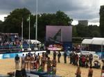 The podium at the VISA FIVB Beach Volleyball International was a women's beach volleyball tournament held at Horse Guards Parade, London, between 9 and 14 August 2011.