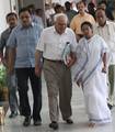 Union Minister Kapil Sibal after close door meeting to Mamata Banerjee Chief of AITMC and CM of West Bengal and resquest to AITMC vote to Congress President Candidate Pranab Mukherjee at Writers Building on July 05,2012 in Kolkata