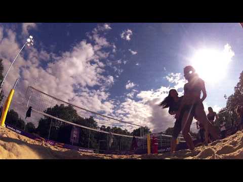 Young Presenters meet the Beach Volleyball dancers