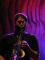 Adrián Terrazas-González, a brass and wind instrument player and percussionist for the Mars Volta, performing in the Roy Wilkins Auditorium in St. Paul, MN. , 21 April 2008