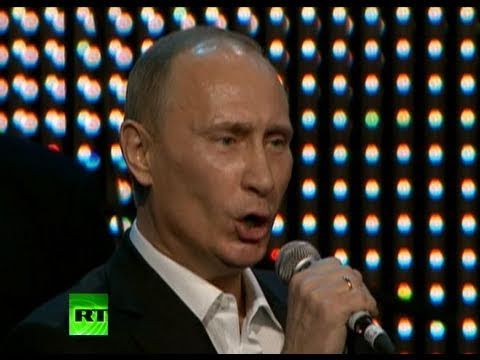 Singing PM: 'Fats' Putin over the top of 'Blueberry Hill' with piano solo