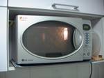 An LG-brand microwave oven