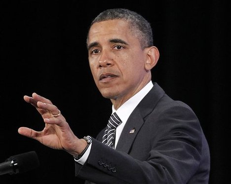 In this photo taken May 18, 2012, President Barack Obama speaks in Washington. Ignoring a veto threat, the House passes a $642 billion defense budget that breaks last year's deficit-cutting deal and restricts President Barack Obama's authority as commander in chief. The election-year salvo from Republicans also calls for an East Coast missile defense installation opposed by the military. The Democratic-controlled Senate is likely to scrap many of the measures.