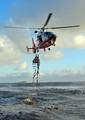 SAN PEDRO, Calif. - The Coast Guard rescued three commercial fishermen after their 33-foot vessel became disabled and began drifting dangerously close to the rocks off of the westernmost point of San Miguel Island in the Channel Islands chain, at about 4 p.m. Sunday. A Coast Guard MH-65 Dolphin helicopter from Air Station Los Angeles hoisted the trio and flew them back to Santa Barbara, Calif., with no injuries. The drama began when the commercial fishing boat, based out of Santa Barbara, became