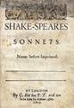 Title page of Shakespeare's Sonnets (1609)