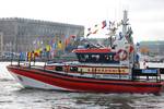 Small rescue boat in central Stockholm, Sweden. The Swedish Maritime Administration is responsible for maritime SAR in Swedish waters