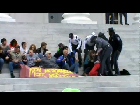 Police Arrests at Women's Rights Protest Richmond Virginia