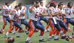 Mumbai Gladiators Team Practice during the exhibition match of American Football (Elite Football League of India) played in Kolkata at the Salt Lake Stadium on Thursday 29 March 2012