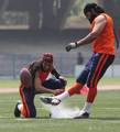 Mumbai Gladiators Team Practice during the exhibition match of American Football (Elite Football League of India) played in Kolkata at the Salt Lake Stadium on Thursday 29 March 2012