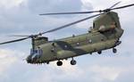 RAF Chinook HC2 (military registration ZA682) displaying at Kemble Air Day 2008, Kemble Airport, Gloucester shire, England.