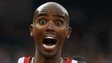 Britain"s Mo Farah reacts as he wins the men"s 5000m final at the London 2012 Olympic Games at the Olympic Stadium in this August 11, 2012 file photo.