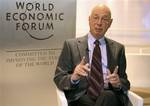 Annual meeting chairman Klaus Schwab speaks to the Associated Press in Davos, Switzerland on Monday, Jan. 24, 2011. The annual World Economic Forum opens this week under a cloud of economic worries, concern over China's growing influence in politics and business, and simmering anxieties over Europe's debt crisis.