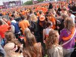 Dutch people in orange celebrating Queen's Day in Amsterdam. The Netherlands has an estimated population of 16,735,100 (as of 5 November 2011).[67] It is the 11th most populous country in Europe and the 61st most populous country in the world.