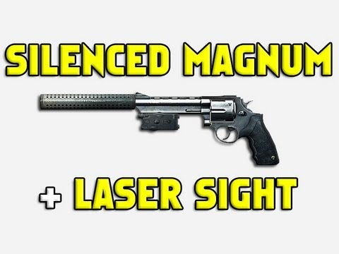 Silenced Magnum with a Laser sight in Battlefield 3.