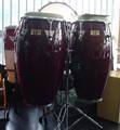 A pair of Latin Percussion conga drums