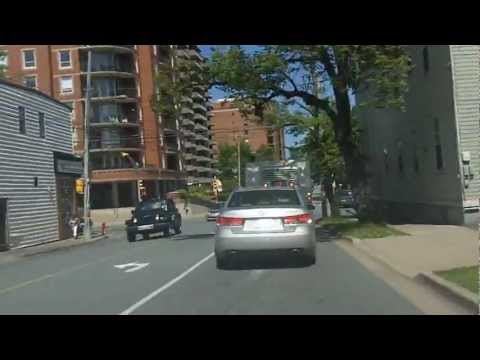 Driving Downtown Halifax, Nova Scotia - Downtown to Point Pleasant Park