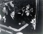 In this file photo taken Jan. 21, 1954, First lady Mamie Eisenhower christens the nuclear-powered submarine USS Nautilus (SSN 571).