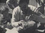 Dr. Biswamoy Biswas examining the Pangboche Yeti scalp during the Daily Mail Snowman Expedition of 1954