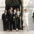 Jackson at the White House South Portico with President Ronald Reagan and first lady Nancy Reagan, 1984