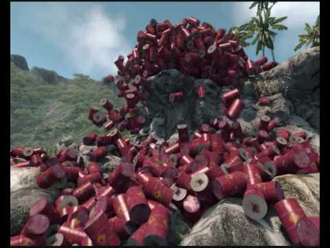 Crysis Physics - 3'000 barrel explosion