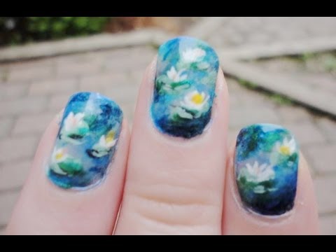 Claude Monet Water Lilies Nail Tutorial