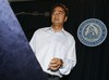 Thailand's Prime Minister and leader of the Democrat Party Abhisit Vejjajiva speaks at Democrat Party in Bangkok Monday, July 4, 2011.