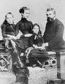 Alexander Graham Bell with his wife Mabel Gardiner Hubbard and their children Elsie May Bell (far left) and Marian Hubbard Bell.