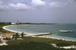 View of Grahams Harbour facing west from North Point in 1998. The water tower at left is located at the Gerace Research Centre, but no longer stands.