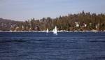 Lake Arrowhead today. Development of resorts also proliferated on rivers and high mountain valleys. The Seven Oaks Camp was established on the banks of the Santa Ana River in 1890, and resorts also grew up at Crestline and Running Springs in higher regions of the San Bernardino Mountains.