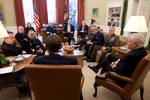 President Barack Obama holds a meeting about repealing the 