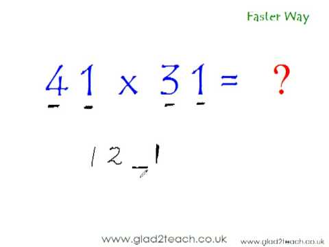 Trick 1 : Fast Math to multiply numbers -- 2 Digit Numbers