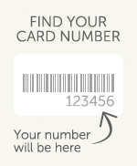 Find your loyalty card near the barcode