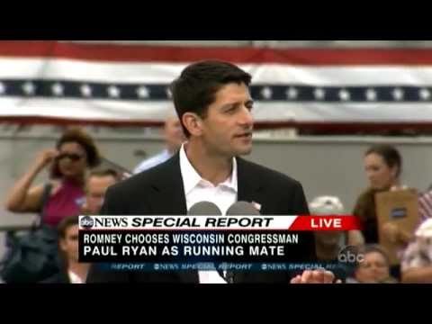 Paul Ryan 'Deeply Honored' to Join Mitt Romney as Running Mate