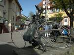 Bertha Benz monument in Wiesloch where she made a stop to take in fuel at the city pharmacy, which is now dubbed 