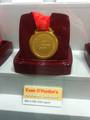 A medal won by O'Hanlon at the 2008 Summer Paralympics on display at the Australian Institute of Sport