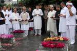 Jammu and kashmir chief minister Omar Abdullah conducts prayers during a ceremony marking Martyrs' Day at the Mazar-e-Shohda (Martyr's graveyard) in Srinagar , the summer capital of Indian Kashmir, 13 July 2012. Authorities Friday clamped severe restrictions in Srinagar city, the region's summer capital to thwart the separatist march on the eve of Martyrs' day in Indian Kashmir.The restrictions were enforced by contingents of Indian police and paramilitary troopers of India's Central Reserve Pol