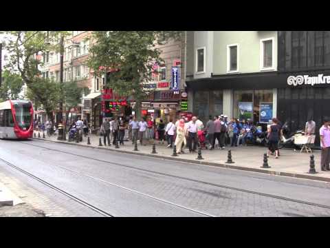 Modern Istanbul Trams, Istanbul, Turkey - 1st August, 2012 (HD)