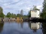 Ruukinkoski hydroelectric power plant in Siikajoki river in the village of Ruukki, Finland. The plant was built in 1941.