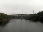 The Twin Bridges, built 1960, partially rebuilt, 1985, and partially rebuilt, 2010, are a pair of steel-plate girder bridges that span the Schuylkill River in Fairmount Park in Philadelphia, Pennsylvania. They carry northbound and southbound traffic on the Roosevelt Expressway (U.S. Route 1) just north of its intersection with Interstate 76.