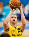 Australian wheelchair basketballer Brad Ness, Australian Paralympic (shadow) Team athlete. Action shot of Ness circa 2008