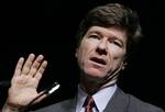 Dr. Jeffrey Sachs, a Columbia University Professor, gestures as he speaks at the inaugural Daniel Patrick Moynihan lecture series, Wednesday, Oct. 5, 2005 at New York University in New York. Dr. Sachs was joined by U2´s Bono as they spoke about the