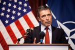 Anders Fogh Rasmussen took over as Secretary General of NATO in August 2009. The main headquarters of NATO is located on Boulevard Lopold III, B-1110 Brussels, which is in Haren, part of the City of Brussels municipality