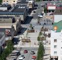 A pedestrian zone on Valtakatu street in Kemi, Finland.