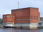 Isohaara hydroelectric power plant on the river Kemijoki in Kemi, Northern Finland. The plant was designed by architect Sigurd Frosterus and completed in 1949. The current capacity is 106 MWe.