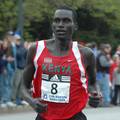 Robert Cheruiyot in 2006 Boston Marathon as he passes through Wellesley Square.