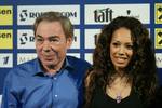 Jade Ewen with Andrew Lloyd Webber, who composed the UK's 2009 Eurovision entry and performed piano accompaniment.