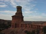 Lighthouse pinnacle in Palo Duro Canyon. The canyon system is located south of the city. Amarillo is located near the middle of the Texas Panhandle and is part of the Llano Estacado or Staked Plains region which has a surface that is relatively flat and has little drainage in the soil.